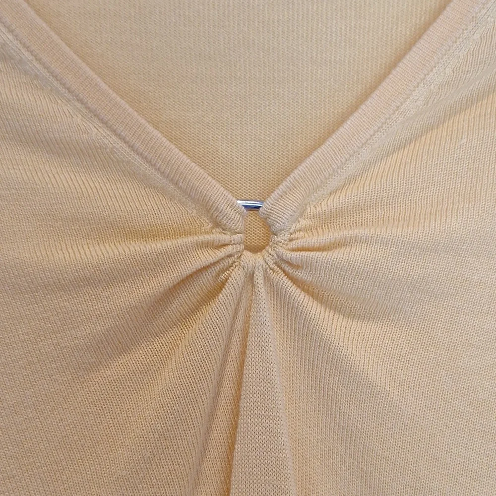 Judith Hart Silk Blend Lemon Yellow 3/4 Sleeve Sweater Size S